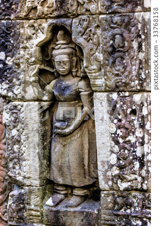 Bas relief ancient temple near Siem Reap Cambodia 33768158