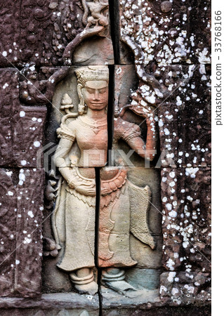 Bas relief ancient temple near Siem Reap Cambodia 33768166