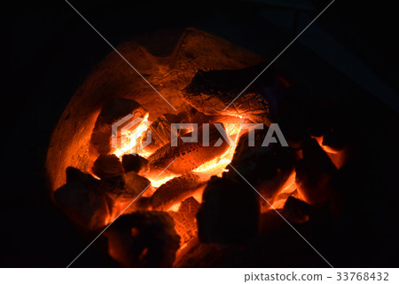 Stove charcoal burning. Fire charcoal for cooking Stove charcoal burning. Fire charcoal for cooking 33768432