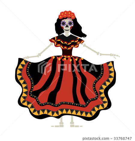 Dia de los muertos Calavera Katrina icon. Day of 33768747