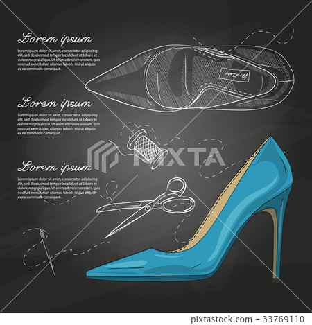 Fashion vector sketch womens shoes. 33769110
