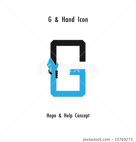 Creative G- alphabet icon abstract and hands icon Creative G- alphabet icon abstract and hands icon 33769273