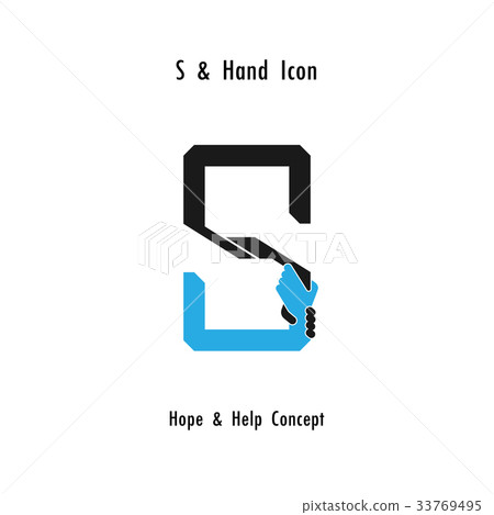 Creative S- alphabet icon abstract and hands icon Creative S- alphabet icon abstract and hands icon 33769495