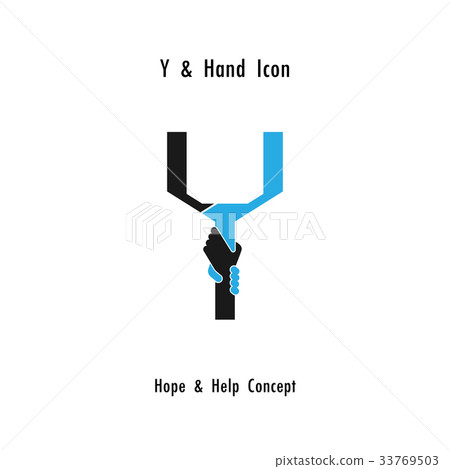 Creative Y- alphabet icon abstract and hands icon Creative Y- alphabet icon abstract and hands icon 33769503