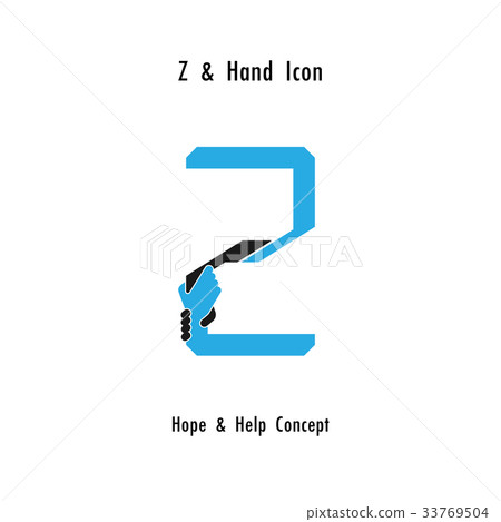 Creative Z- alphabet icon abstract and hands icon Creative Z- alphabet icon abstract and hands icon 33769504