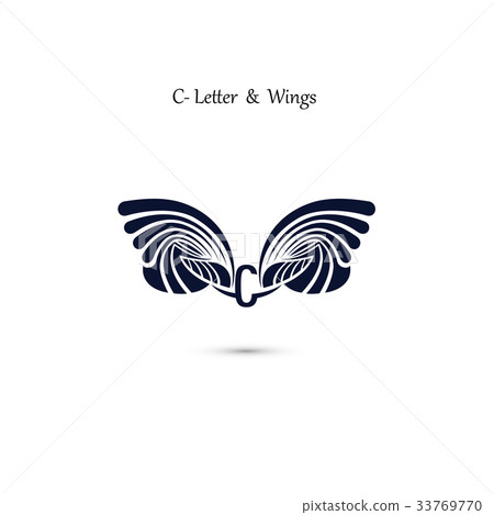C-letter sign and angel wings.Monogram wing vector C-letter sign and angel wings.Monogram wing vector 33769770