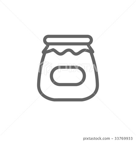 Simple jam pot line icon. Symbol and sign vector 33769933