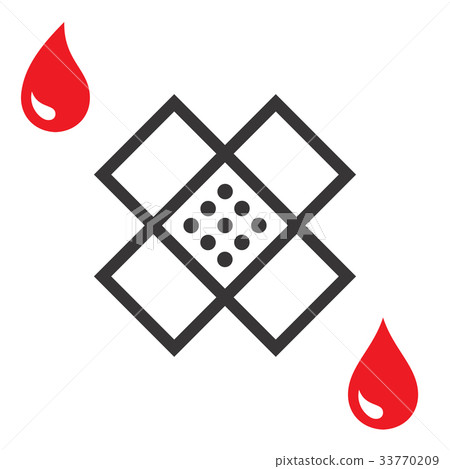Plaster or Band Aid Icon. Medical Patch Symbol Plaster or Band Aid Icon. Medical Patch Symbol 33770209