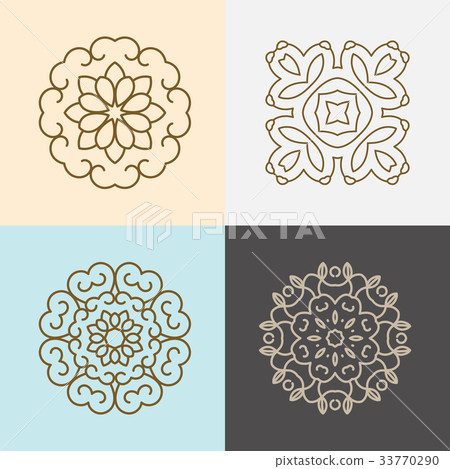 Modern stylish logo elements Modern stylish logo elements 33770290