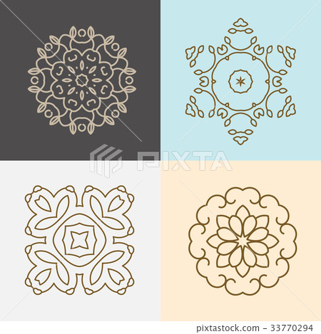 Modern stylish logo elements Modern stylish logo elements 33770294