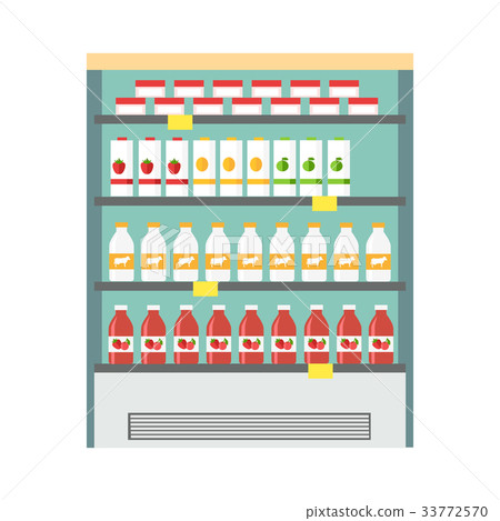 Showcase Refrigerator Dairy Products 33772570