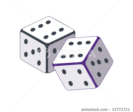 Dice Vector Illustration In Flat Design. Dice Vector Illustration In Flat Design. 33772721