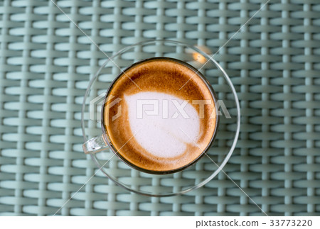 Vintage style of Hot coffee with heart Vintage style of Hot coffee with heart 33773220