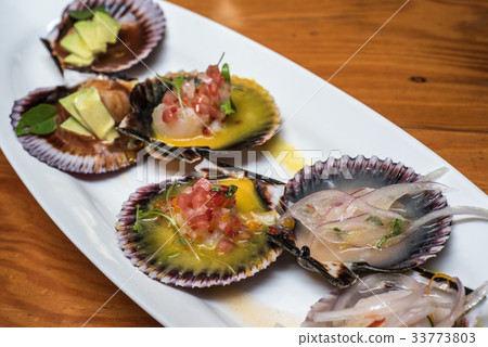 fresh scallops new peruvian cuisine style 33773803