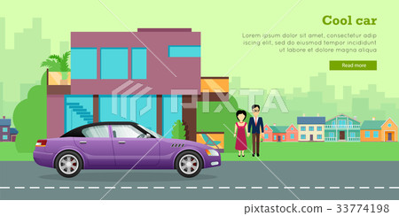 Family Transport Flat Vector Web Banner 33774198