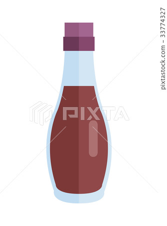 Bottle with Sauce Flat Design Vector Illustration  33774327