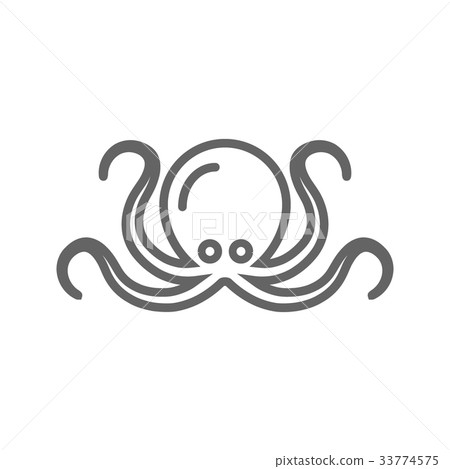 Simple octopus line icon. Symbol and sign vector 33774575