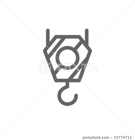 Simple crane hook icon. Symbol and sign vector 33774712