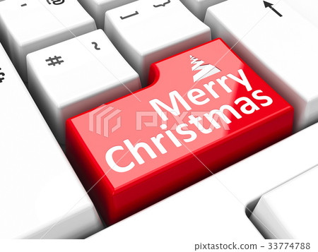 Computer keyboard Christmas 33774788