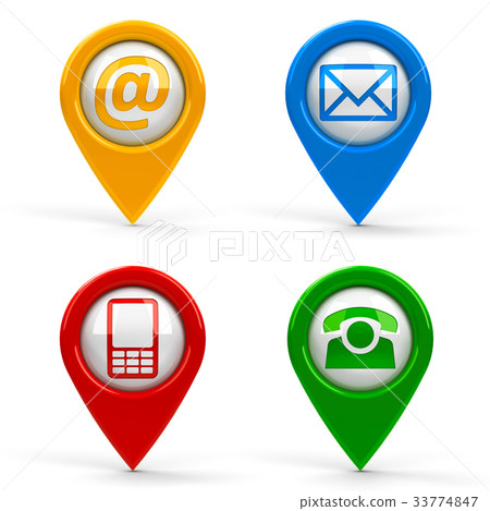 Contact map pointers - Stock Illustration [33774847] - PIXTA
