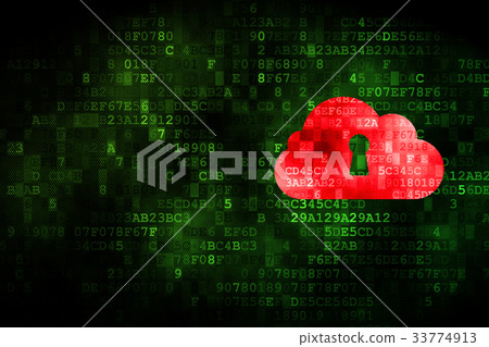 Cloud computing concept: Cloud With Keyhole on Cloud computing concept: Cloud With Keyhole on 33774913