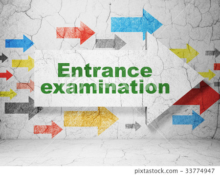 Education concept: arrow with Entrance Examination Education concept: arrow with Entrance Examination 33774947