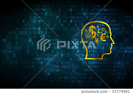 Education concept: Head With Finance Symbol on 33774991