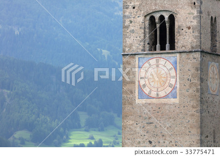 Submerged tower of reschensee church  33775471