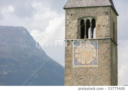 Submerged tower of reschensee church  33775480