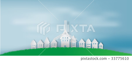 Paper art of cityscape and lanscape  33775610