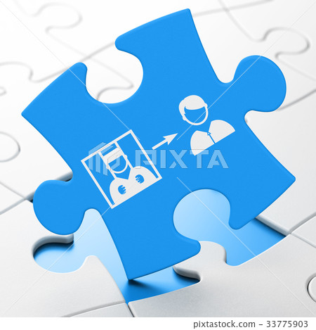 Law concept: Criminal Freed on puzzle background 33775903
