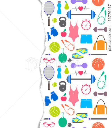 Pattern with fitness equipment 33776437