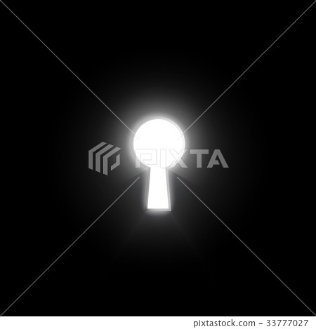 Glow keyhole on dark wall with light and shiny Glow keyhole on dark wall with light and shiny 33777027