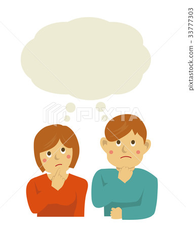 Married couple, man and woman who are thinking 33777303