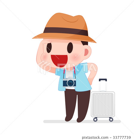 traveling man clipart cartoon