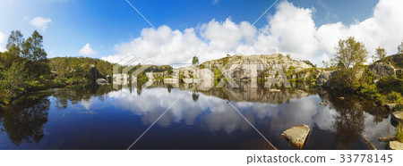 Panoramic view of lake 33778145