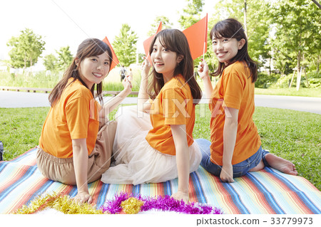 A woman with a flag 33779973