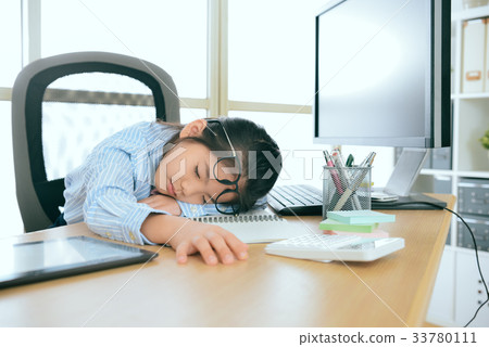 young cute little female children office worker young cute little female children office worker 33780111