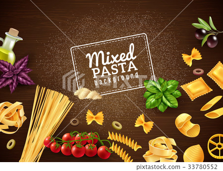 Mixed Pasta Background 33780552