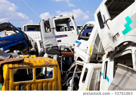 Scrapped cars, junkyard Scrapped cars, junkyard 33781863