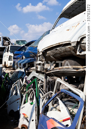 Scrapped cars, junkyard Scrapped cars, junkyard 33781872