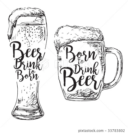 Different glasses of beer inscription. Different glasses of beer inscription. 33783802
