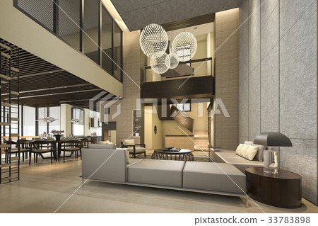 luxury and modern living room and dining room luxury and modern living room and dining room 33783898