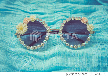 Fashionable eyewear beautifully decorated. Fashionable eyewear beautifully decorated. 33784103