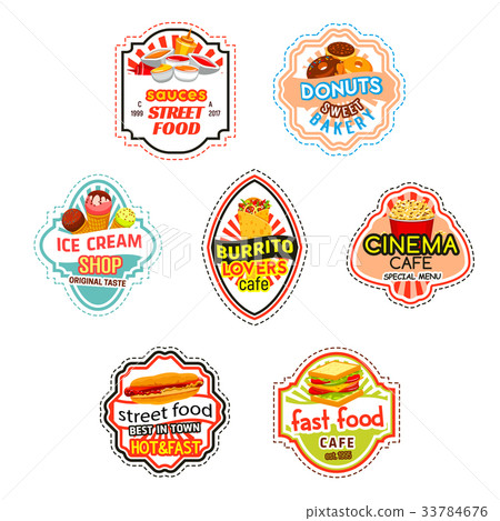 Fast food vector icons for fastfood cinema bistro Fast food vector icons for fastfood cinema bistro 33784676
