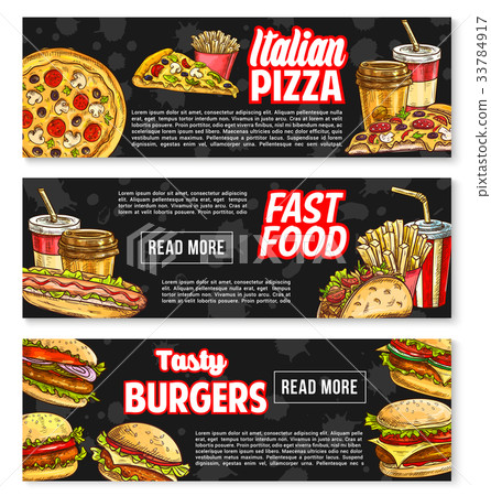 Fast food vector banners for fastfood restaurant Fast food vector banners for fastfood restaurant 33784917