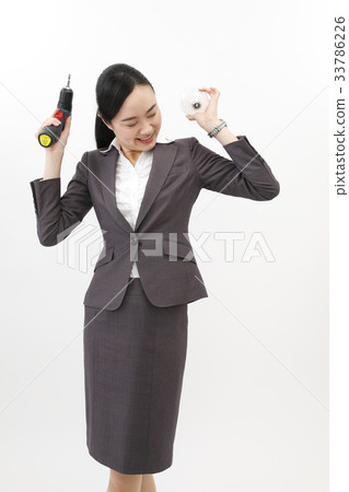 做企業差事的女商人西裝婦女白色後面 做企業差事的女商人西裝婦女白色後面 33786226