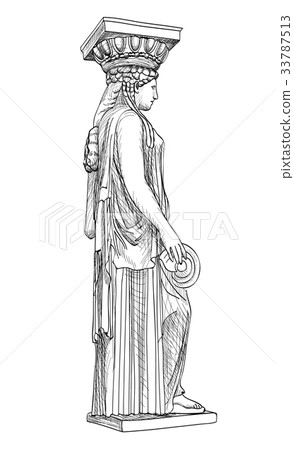 Caryatides statue. Pantheon column, Athens, Greece 33787513