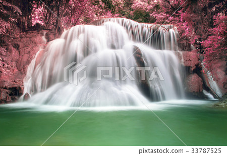 Deep forest Waterfall in Thailand 33787525