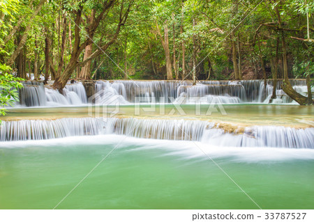 Deep forest Waterfall in Thailand 33787527
